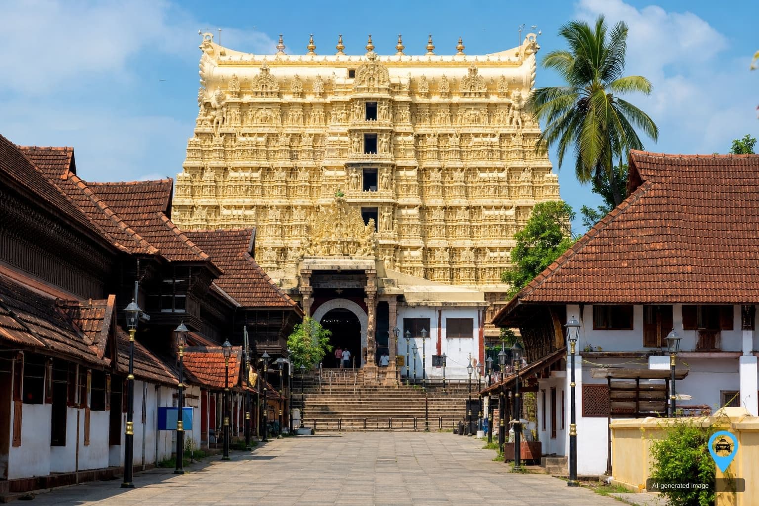 Padmanabhaswamy Temple gopuram in Trivandrum, Kerala