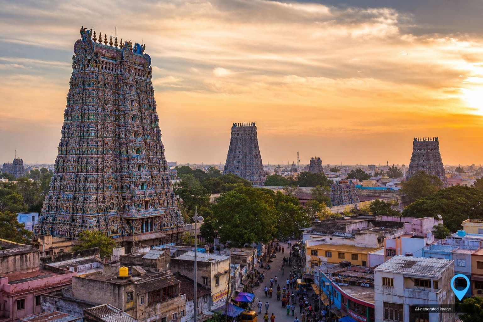 Meenakshi Temple towers in Madurai — Drop You Taxi one way taxi service