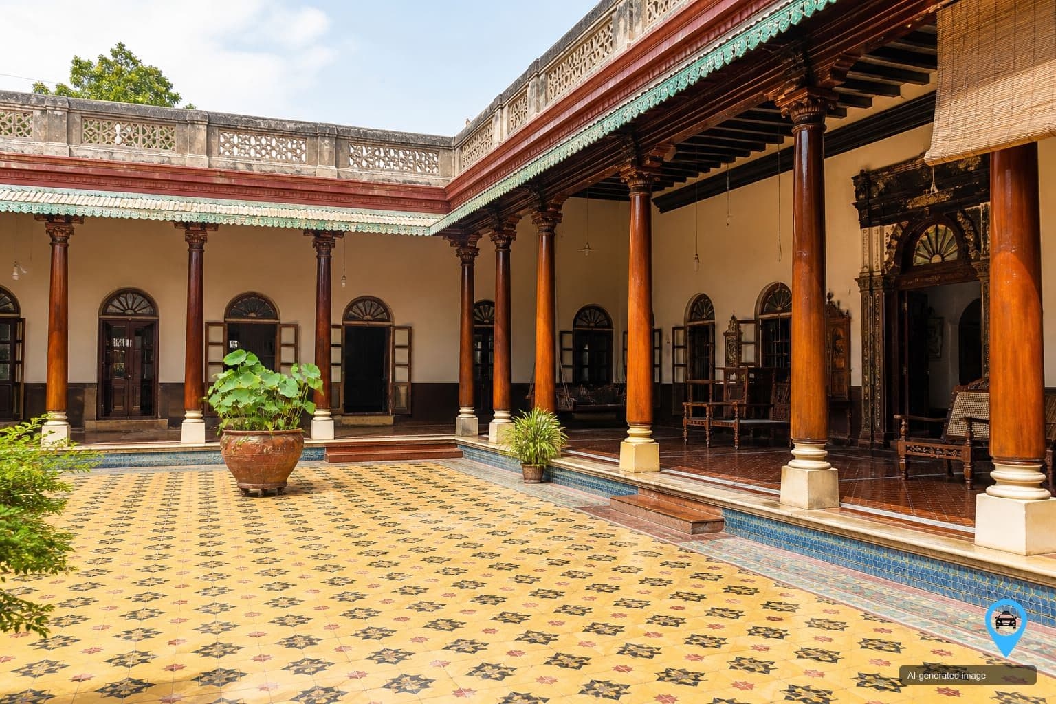 Sivaganga palace-town skyline in Chettinad heartland — Drop You Taxi