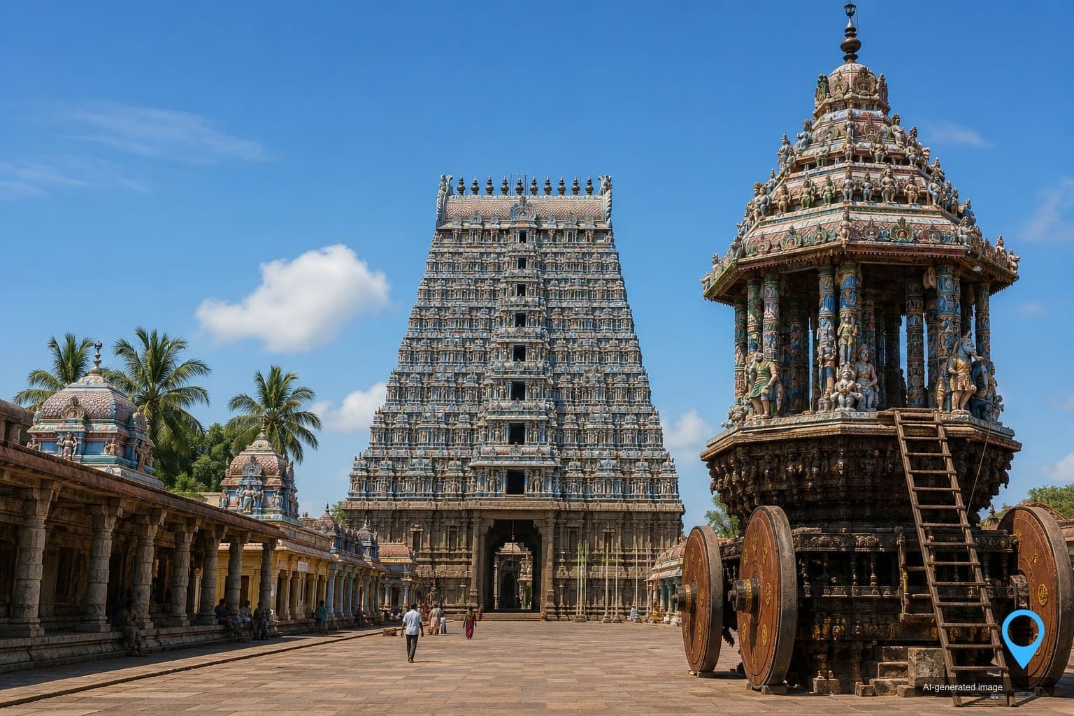 Thyagaraja Temple chariot streets in Tiruvarur — Drop You Taxi one way drop taxi in Tiruvarur