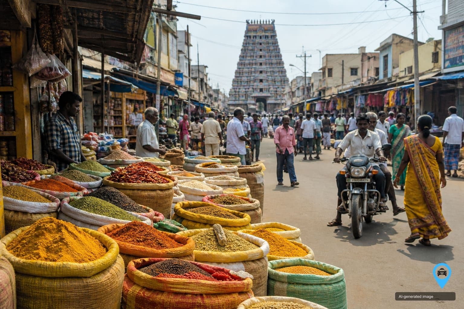 Virudhunagar town skyline and trading streets — Drop You Taxi one way taxi service